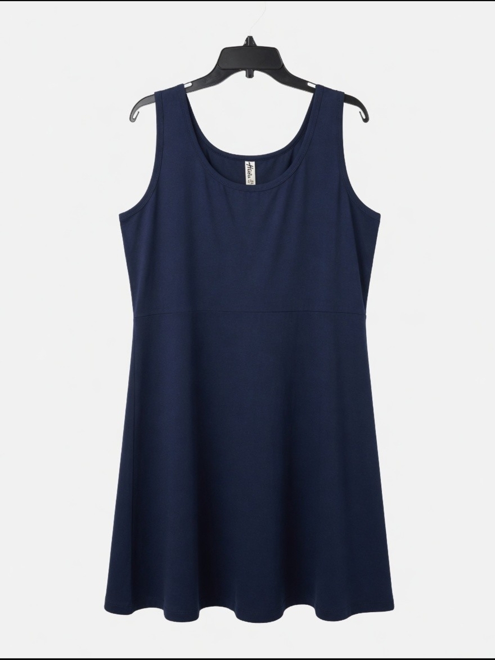2X Classic Navy Scoop Neck A-Line Midi Dress